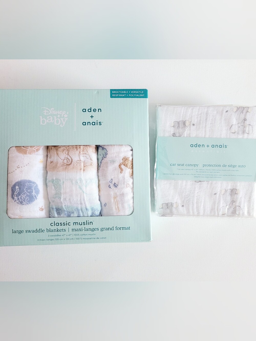 aden+anais Muslin Car Seat Canopy & Swaddles